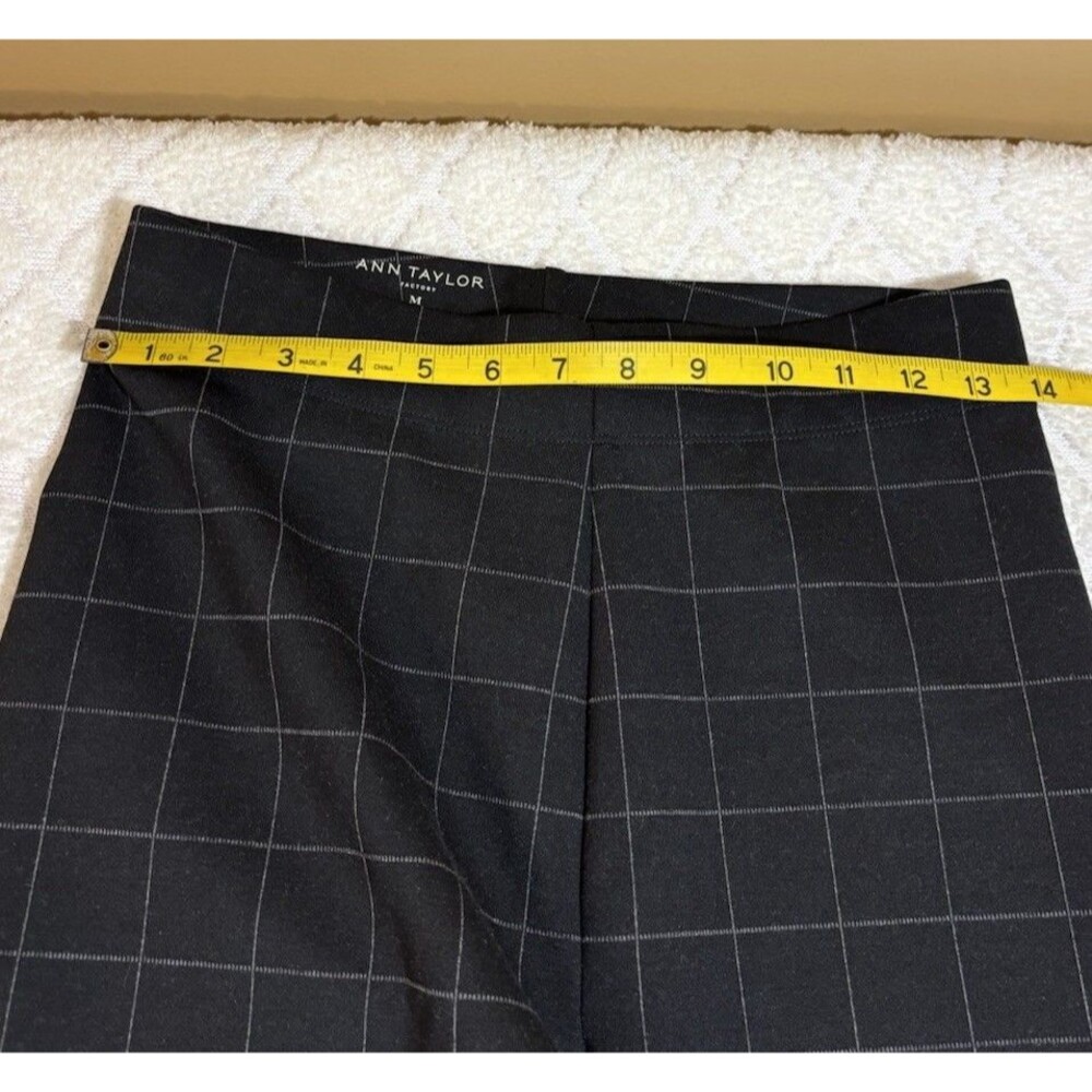 NEW Ann Taylor Factory Black Plaid Stretch Pull On Pants Women’s Size Medium - Picture 15 of 15